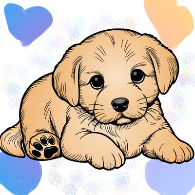 a cute realistic puppy