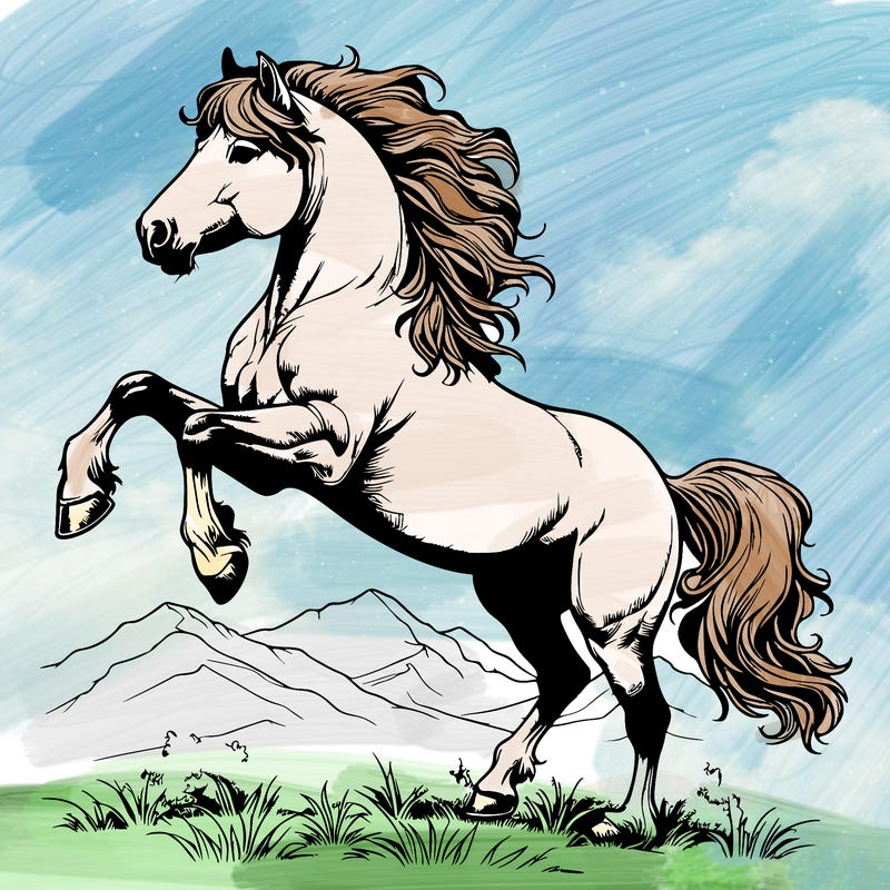 realistic horse rearing