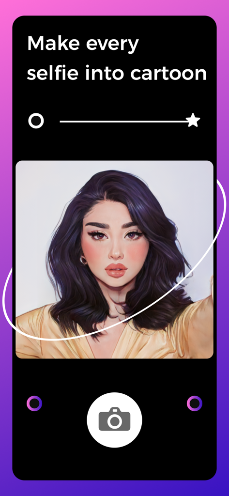 Portrait Art - Toon Profile - A woman portrait with a cartoon art style filter applied within the Portrait Art app