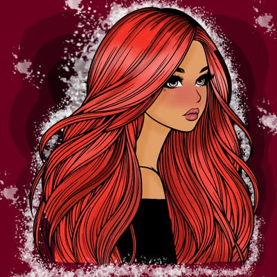 realistic girl with long realistic hair