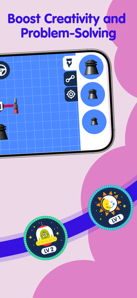 Fiete PlaySchool for kids 5+ - Fiete PlaySchool app interface featuring a STEM puzzle and educational achievement badges