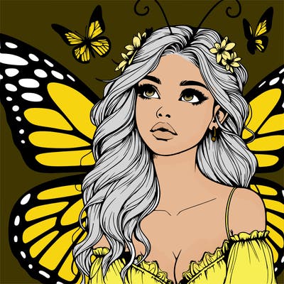 butterfly fairy realistic girl