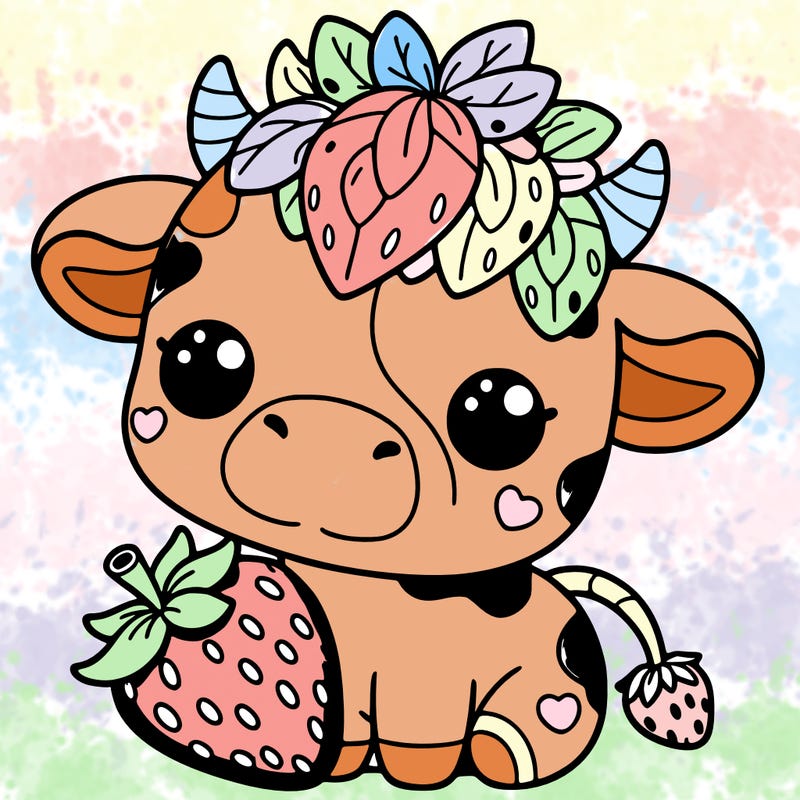 cute strawberry cow