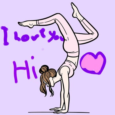 a woman doing a handstand