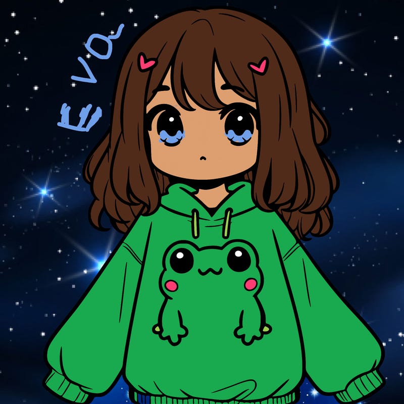 girl wearing frogging sweatshirt