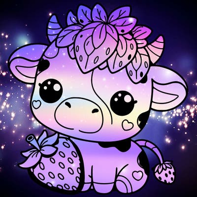 cute strawberry cow
