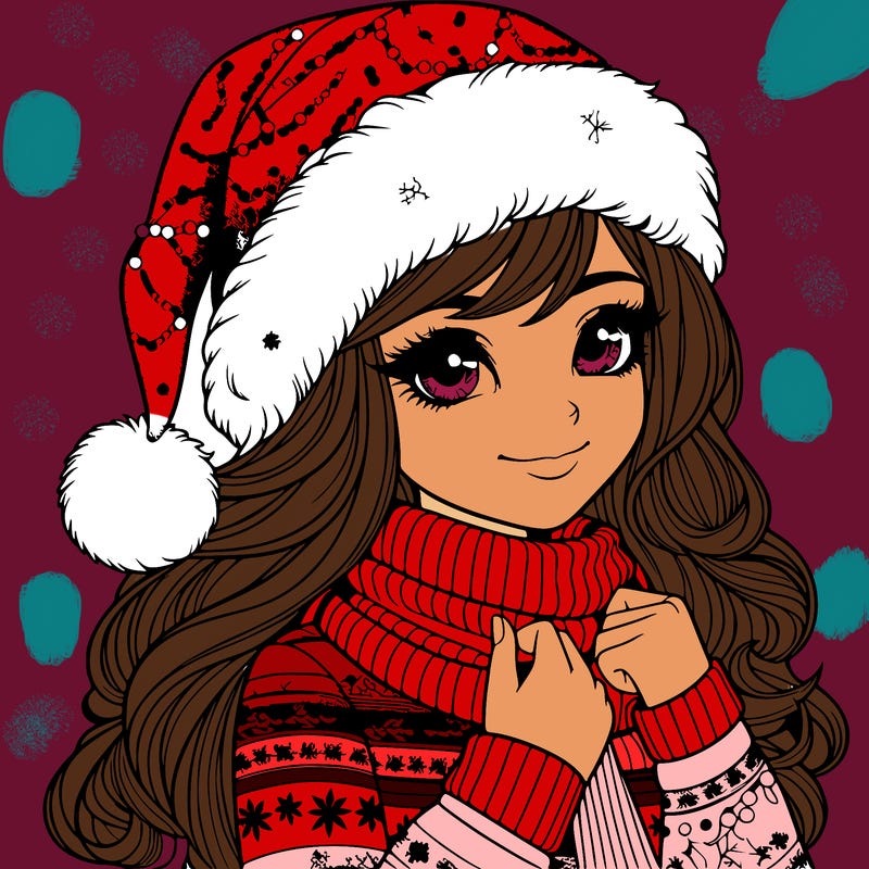 realistic christmas girl
