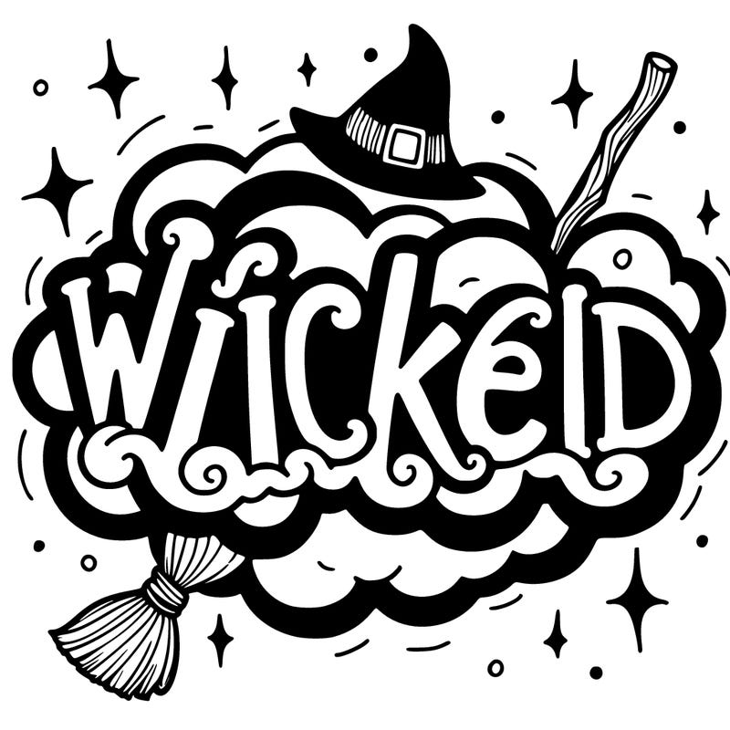 wicked in bubble letters