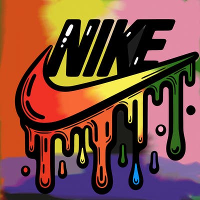 dripping nike logo