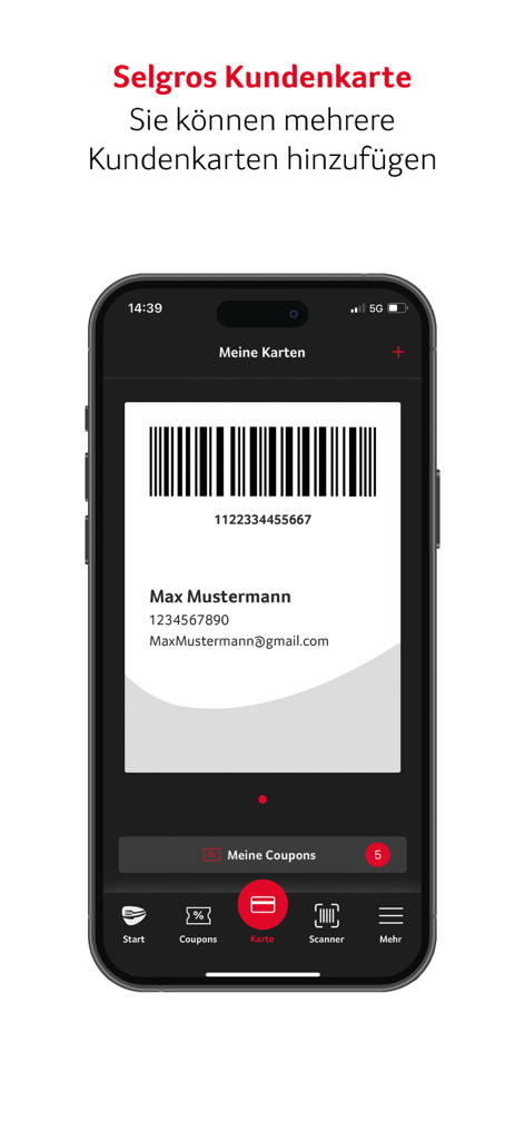 Selgros (New) - Digitale Selgros-Mitgliedskarte auf einem Smartphone-Bildschirm