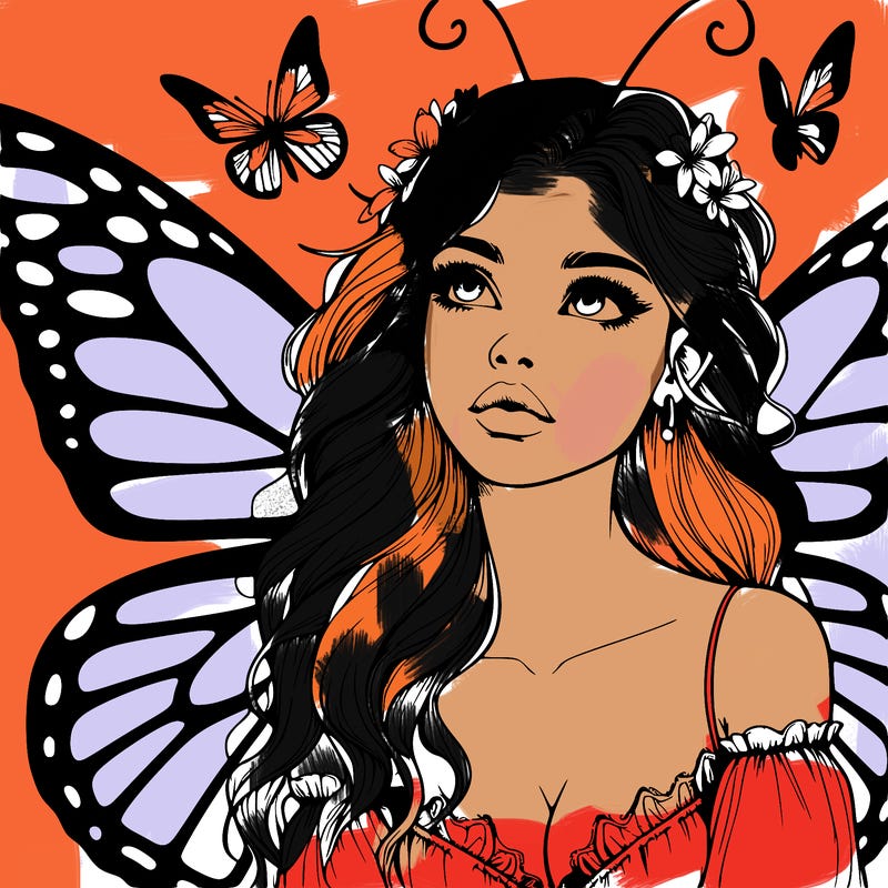 butterfly fairy realistic girl