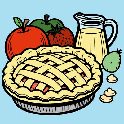 a pie of food