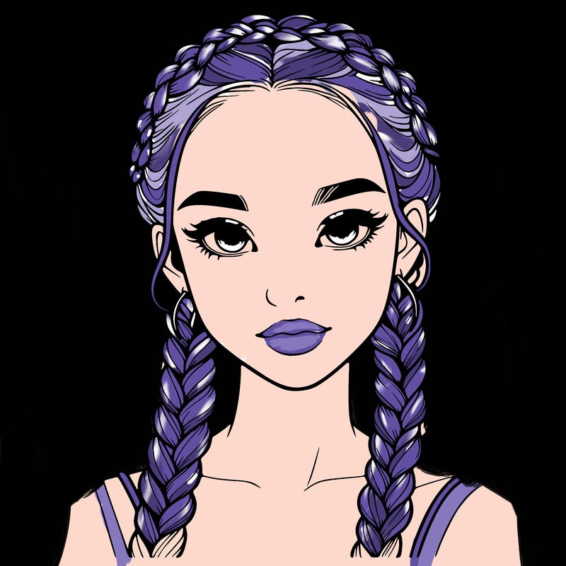 realistic girl with braids