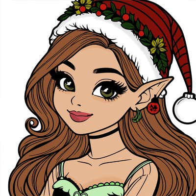 christmas girl elf realistic