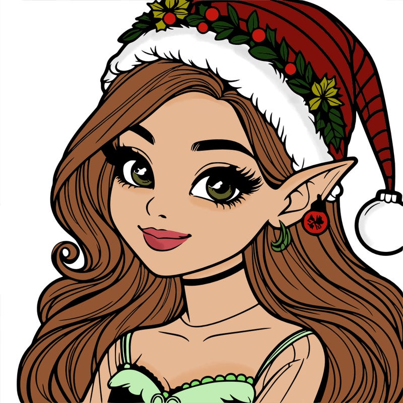christmas girl elf realistic