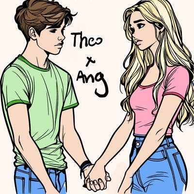 realistic teen couple holding hands