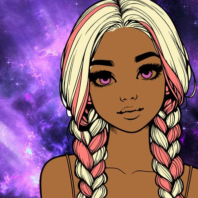 realistic girl with braids