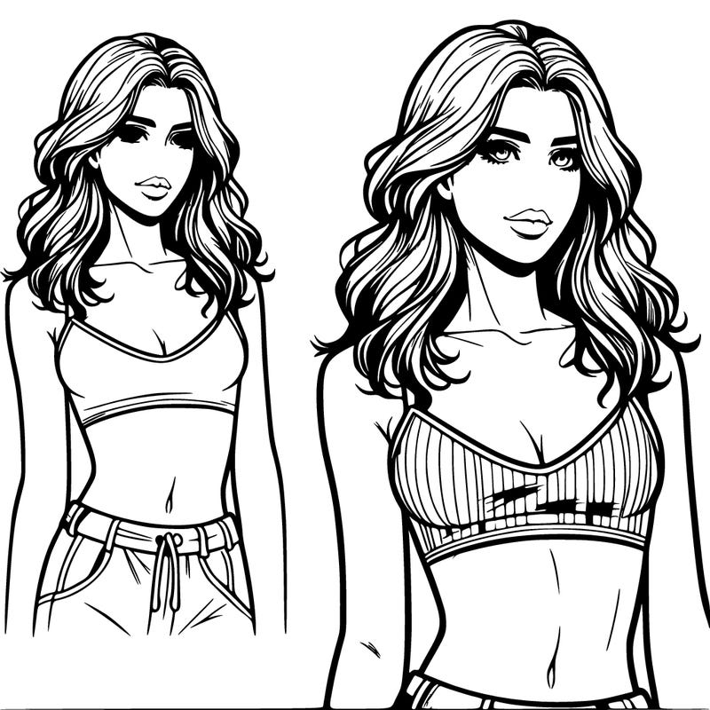 realistic girl in crop top