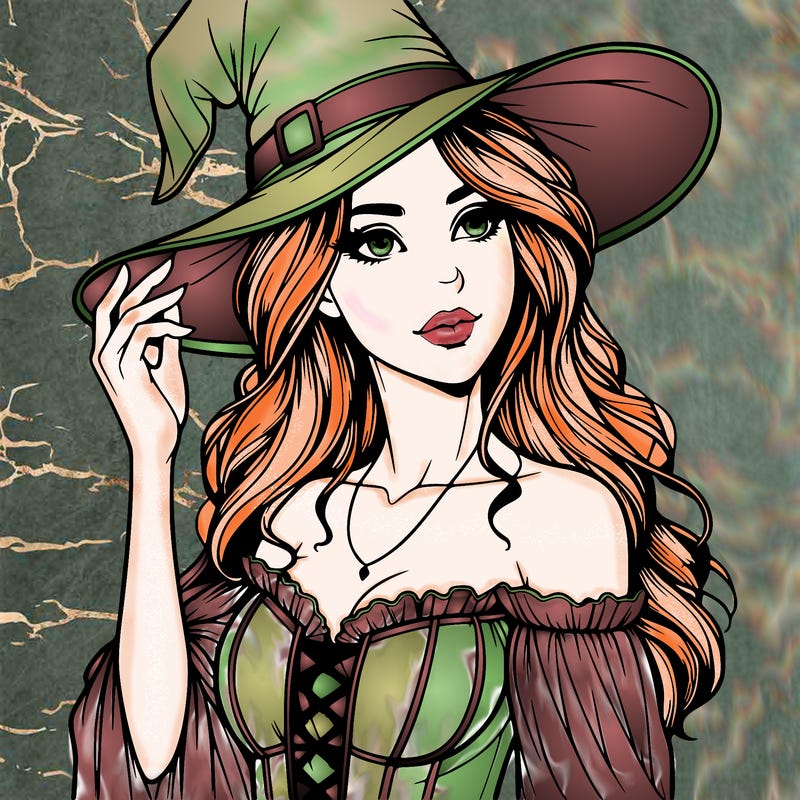 realistic beautiful witch