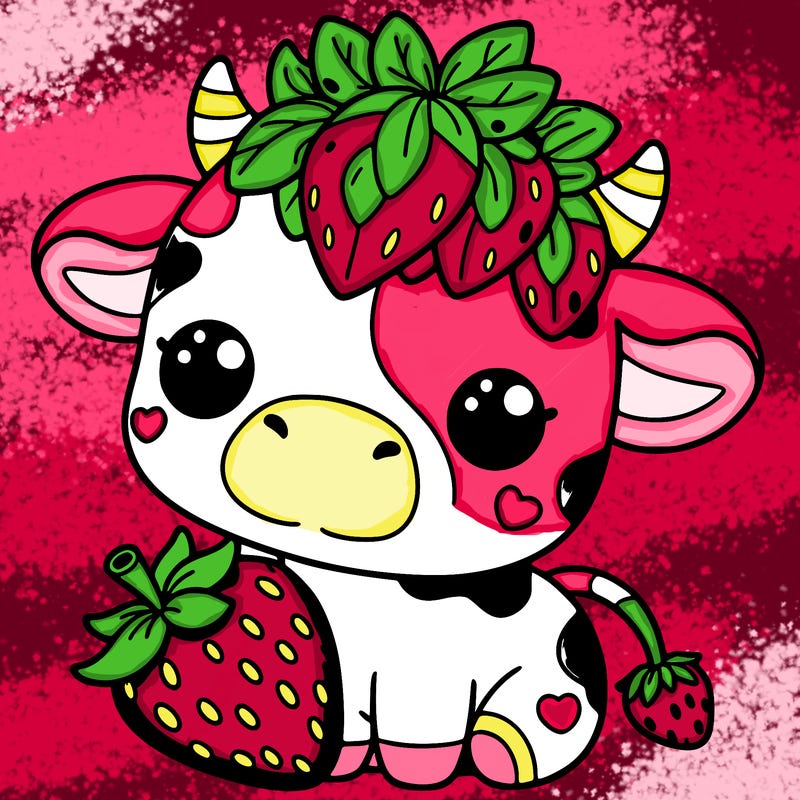 cute strawberry cow