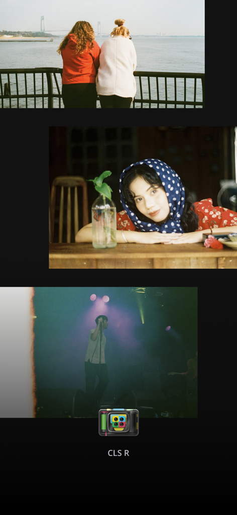 A collage showing vintage film and disposable camera effects from the Locca app