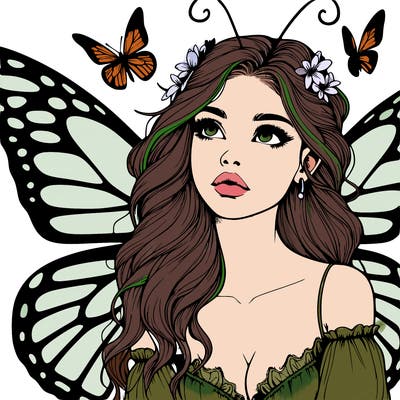 butterfly fairy realistic girl