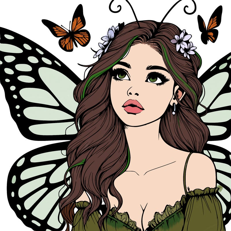 butterfly fairy realistic girl