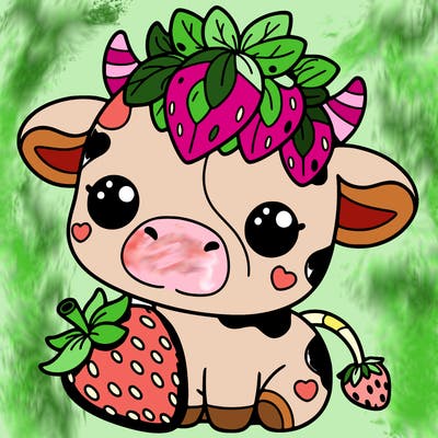 cute strawberry cow