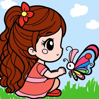 girl with butterfly