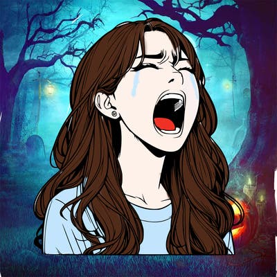 screaming realistic, girl