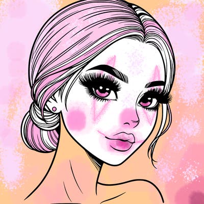 realistic girl with lashes