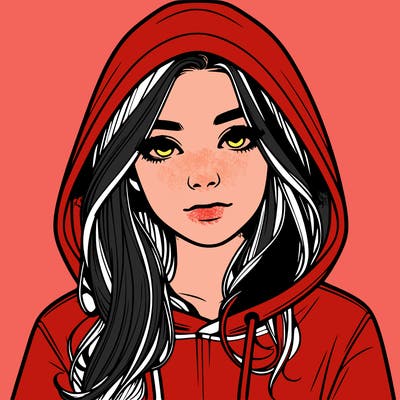 realistic girl with a hoodie