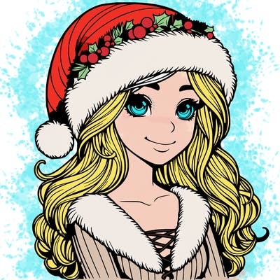 realistic christmas  girl