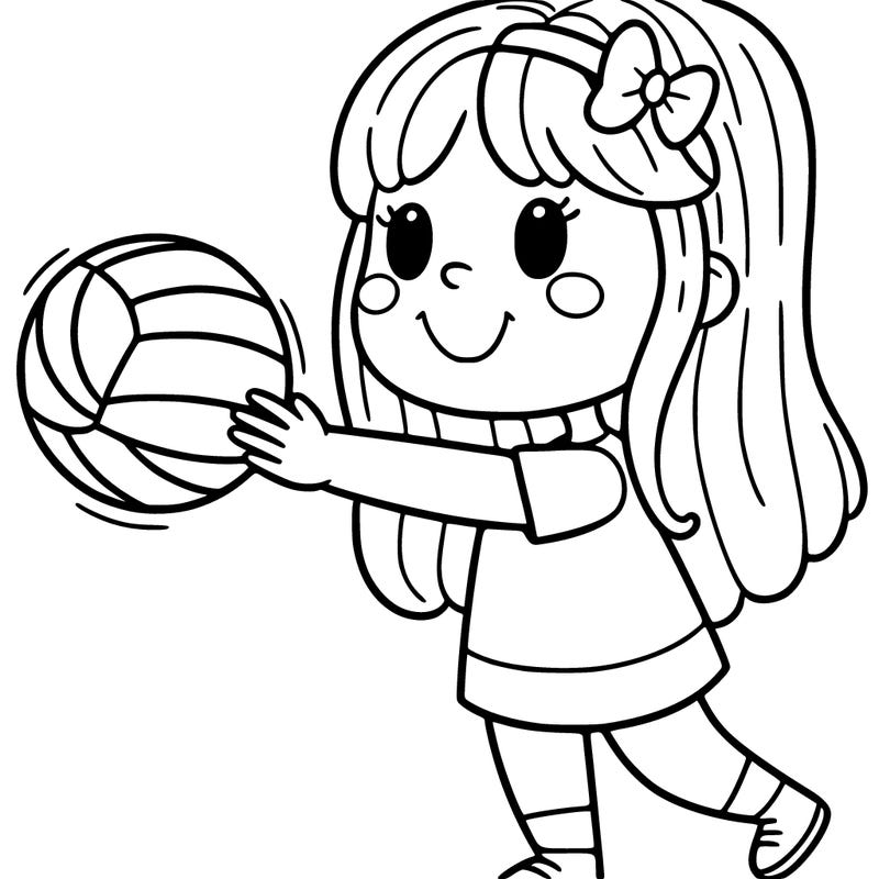 girl and a volleyball
