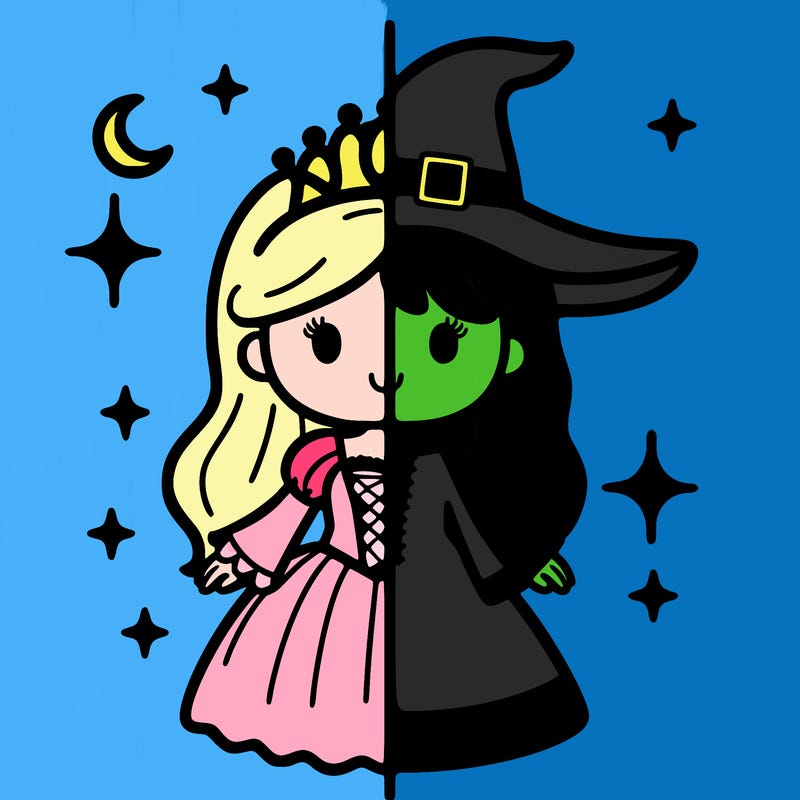 split princess and witch