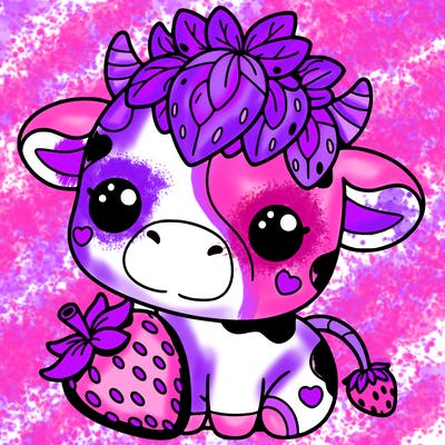 cute strawberry cow