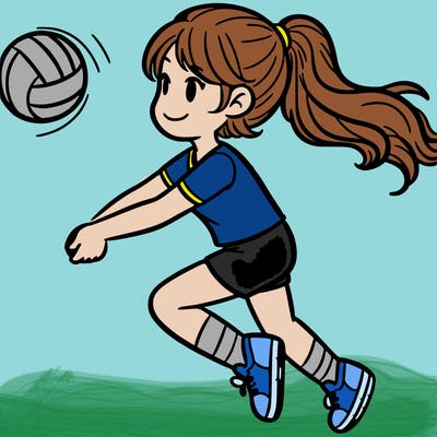 girl playing volleyball