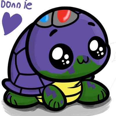 cute little animated turtle