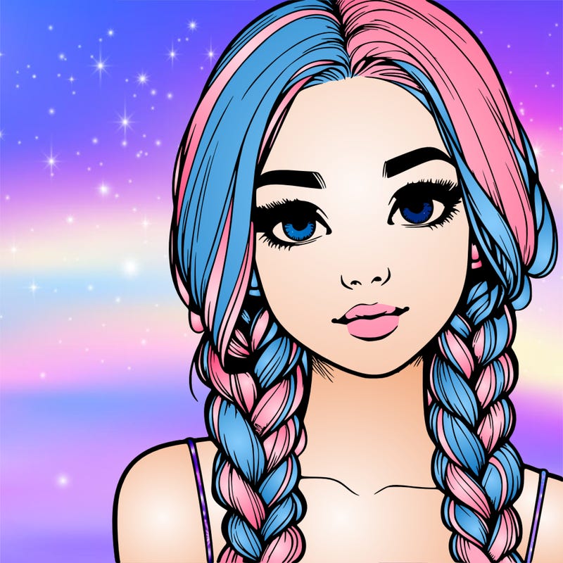 realistic girl with braids