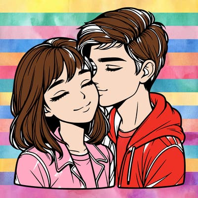 realistic girl and boy  love