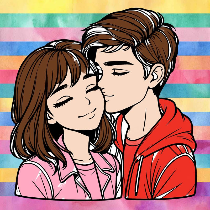 realistic girl and boy  love