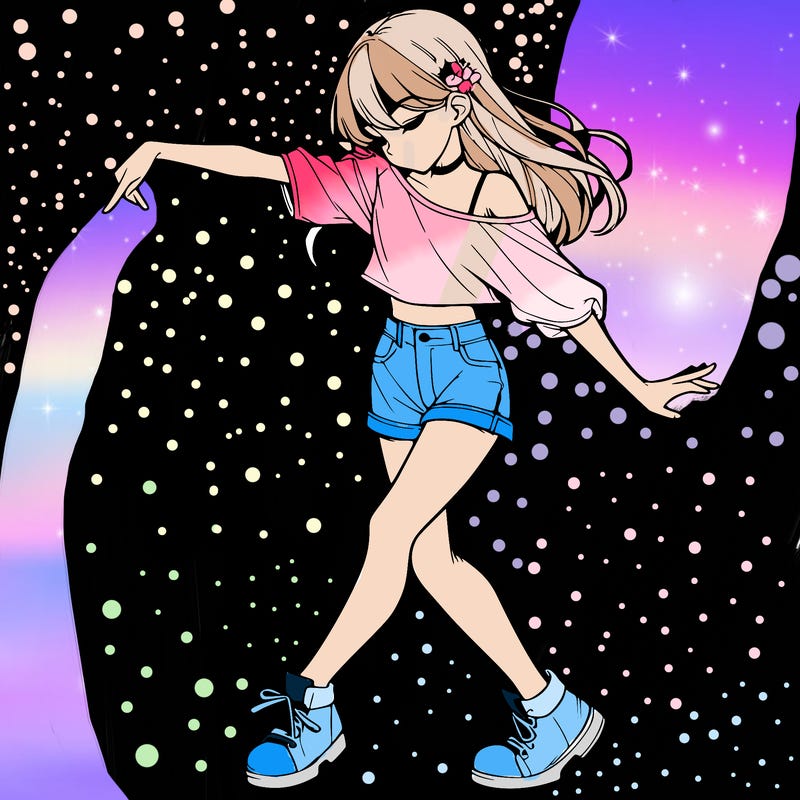 realistic girl danceing