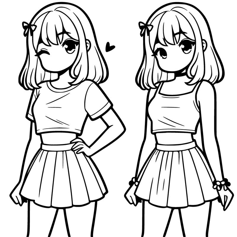 girl wearing crop top  and skirt