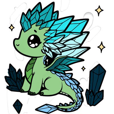 little cute crystal dragon