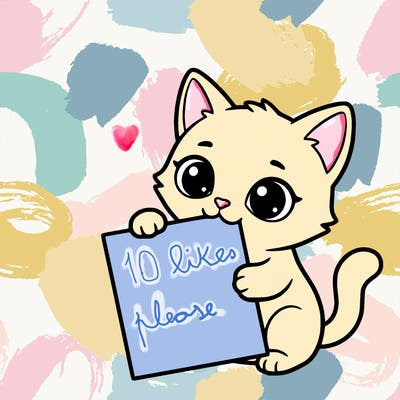 a small cat with a blank sheet of paper in its hand. the cat is sooooooo cute!