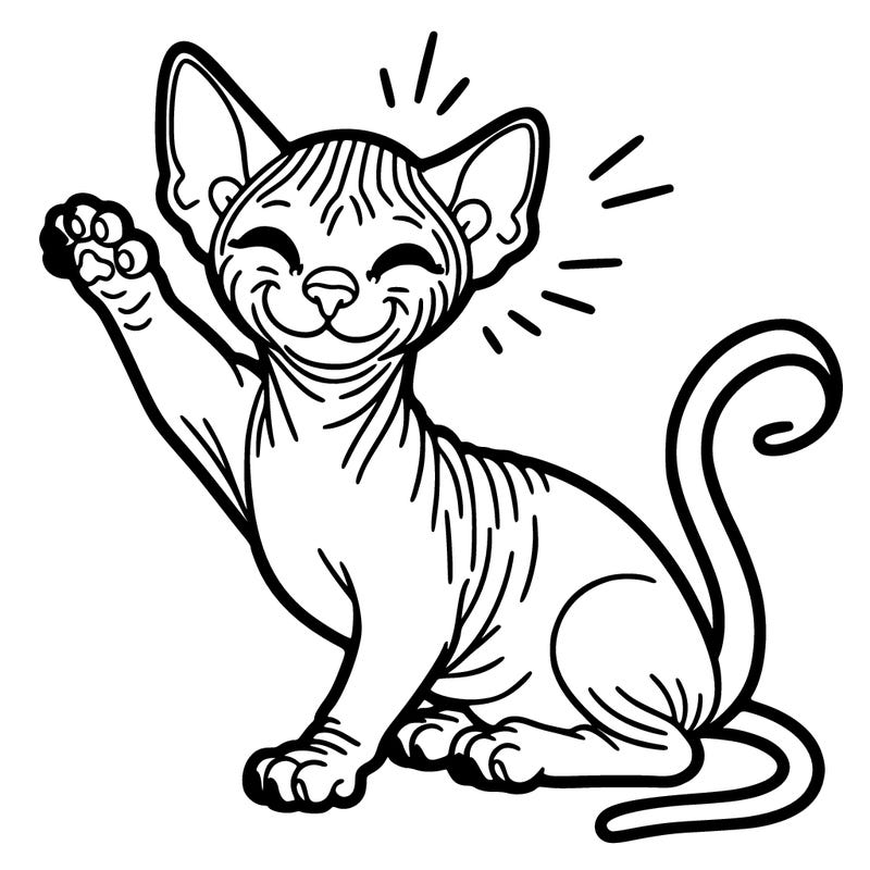 hairless cat very happy