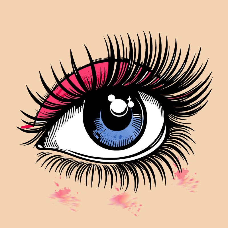 realistic eye long eylashes
