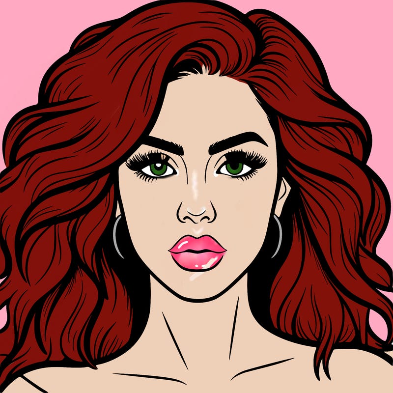 realistic girl eyes lips mouth hair pop star