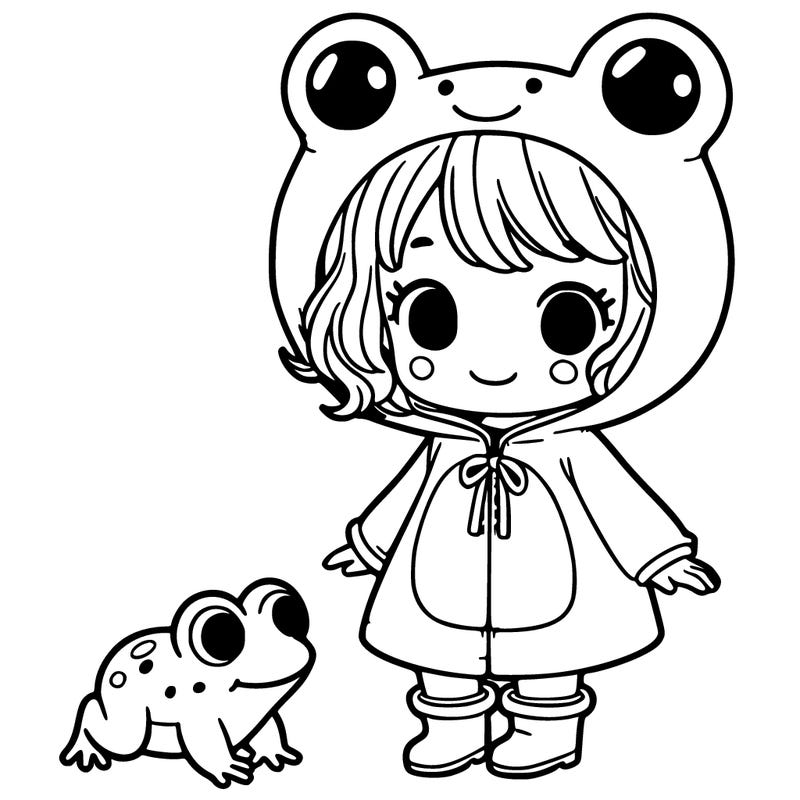 girl with frog costume