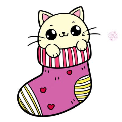 cute cat in a sock